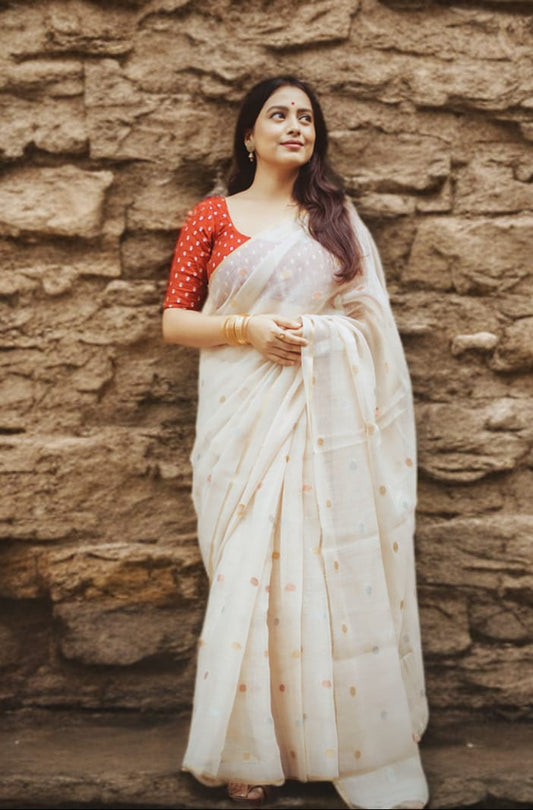 Butti Linen Saree