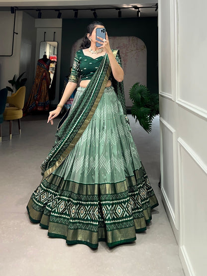 Ikkat Patola Border Lehenga