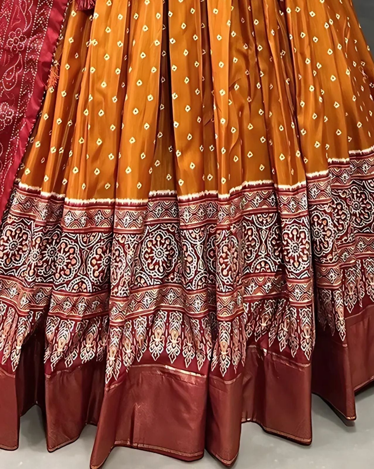 Bandhani Lehenga with Patola Border