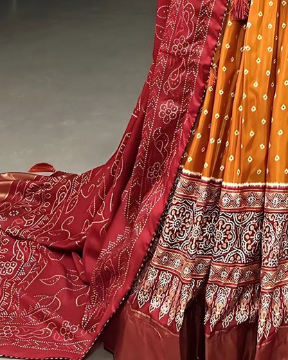 Bandhani Lehenga with Patola Border