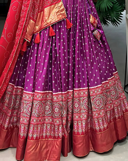 Bandhani Lehenga with Patola Border