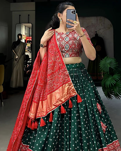 Bandhani Lehenga with Patola Border