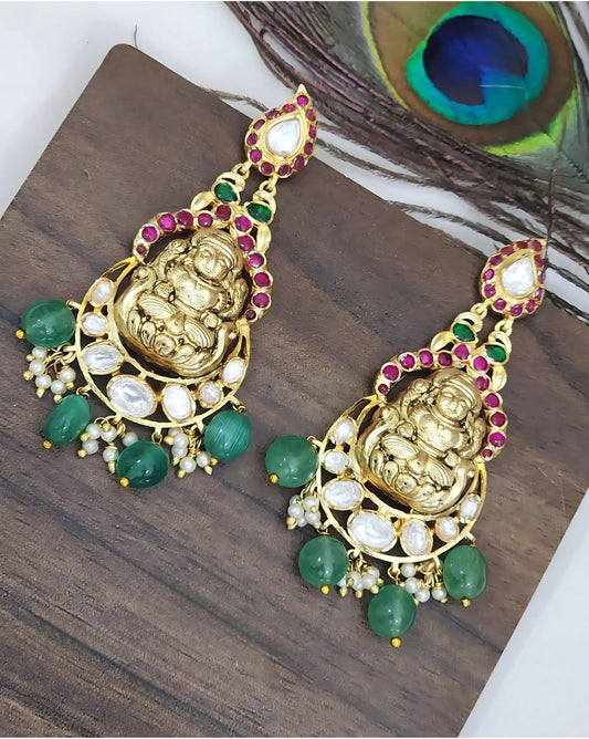 Laxmi Devi Antique Earrings/Big Size